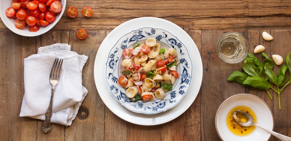 Creamy Orecchiette with Tomatoes and Chile Oil © Plated | Meal