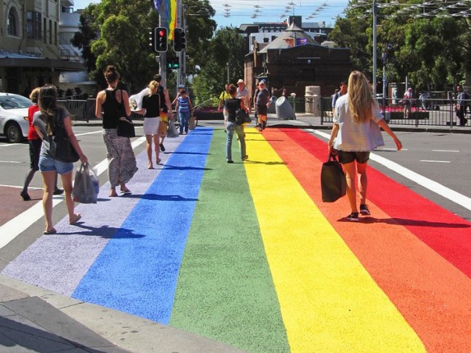 The Rainbow Crossing at Taylor Square, Sydney Gay and Lesbian Mardi Gras, Australia © Windujedi | Flickr