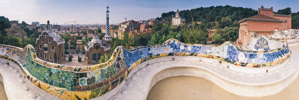 Antoni Gaudi's Parc Guell Public Garden in Barcelona, Spain © Matthew Dixon | Dreamstime 41929445