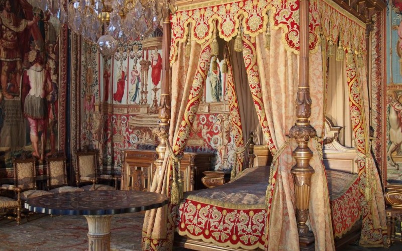 Bed Chamber to Anne of Austria, Consort to Louis XIII in Chateau de Fontainebleau, France © freephoton | Dreamstime 34284188