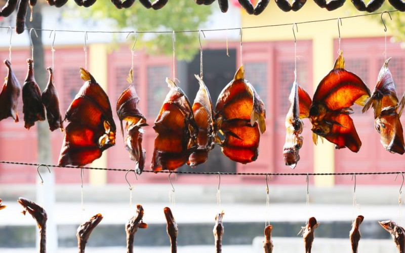 Drying Fish for the annual Spring Festival in Shaoxing City of Zhejiang, China © Qin0377 | Dreamstime 34488354