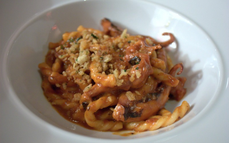 Fusilli, Red Wine Braised Octopus and Bone Marrow at Marea, New York City © Krista | Flickr