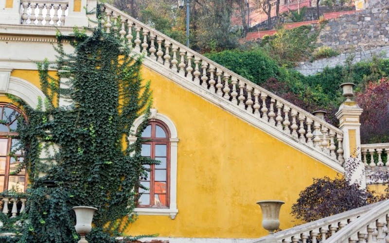 Yellow Staircase of Santa Lucia Park in Santiago, Chile © Jesse Kraft | Dreamstime 45904819