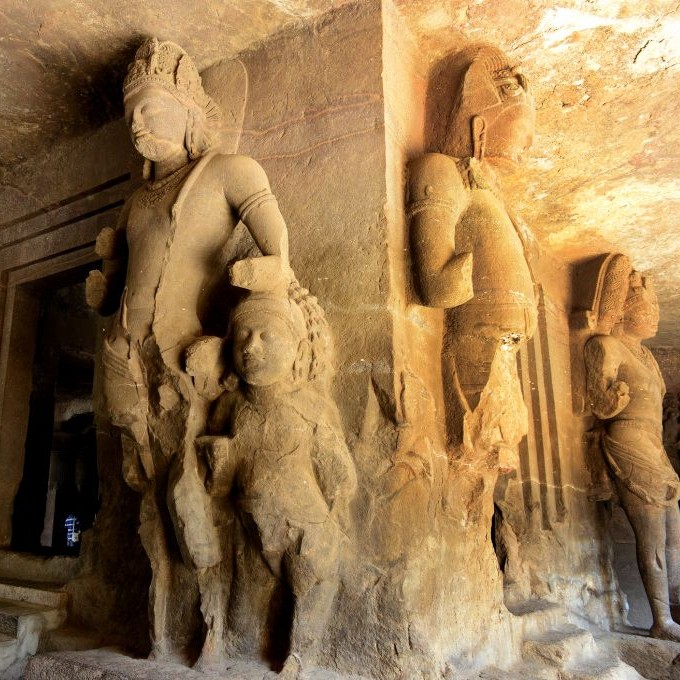 Ancient Sculptures of the Elephanta Caves outside Mumbai, India © Samrat35 | Dreamstime 46505393