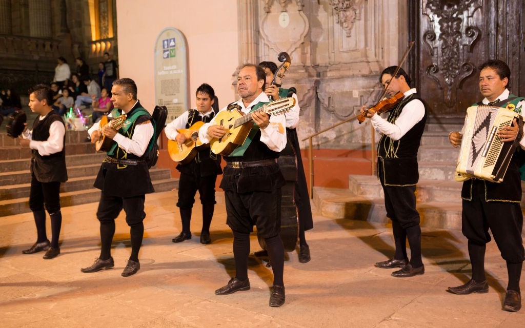 Callejoneadas on Jardin de la Union, Guanajuato, Mexico © Barna Tanko | Dreamstime 44735974