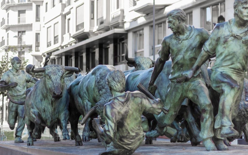 Bull Running Monument of Pamplona, Spain © Wim Wyloeck | Dreamstime