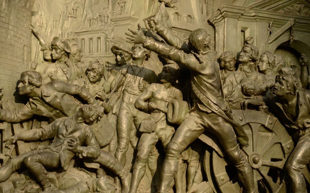 The Storming of Bastille on the Statue of Marianne by Leopold Morice, Place de la Republique, Paris, France © Piet Hagenaars | Dreamstime 36677244