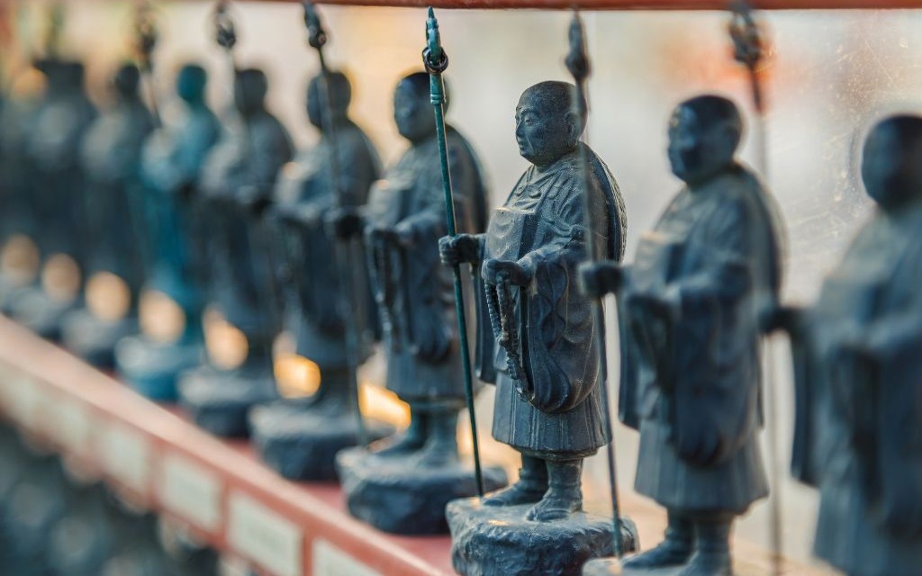 Kobo-Daishi Statues at Shitennoji Temple, Osaka, Japan © Cowardlion | Dreamstime 51488199